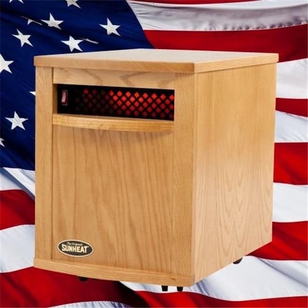 Sunheat 160110001 Original Amish 1500 Infrared Heater-Fully Made in the USA-Nebraska Oak 160110001 - main